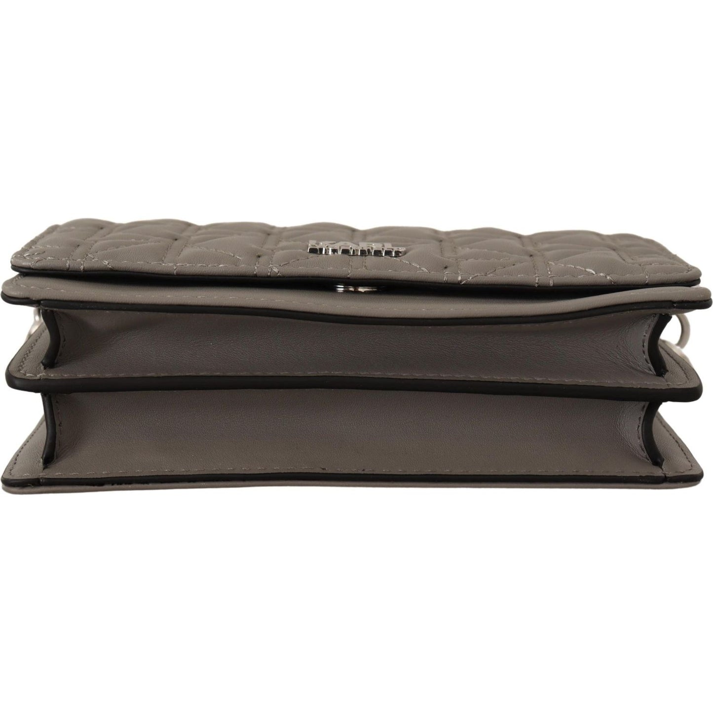 Karl Lagerfeld Light Grey Leather Crossbody Bag