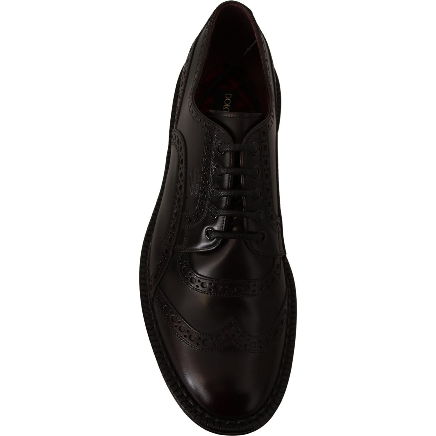 Dolce & Gabbana Purple Leather Oxford Wingtip Formal Shoes