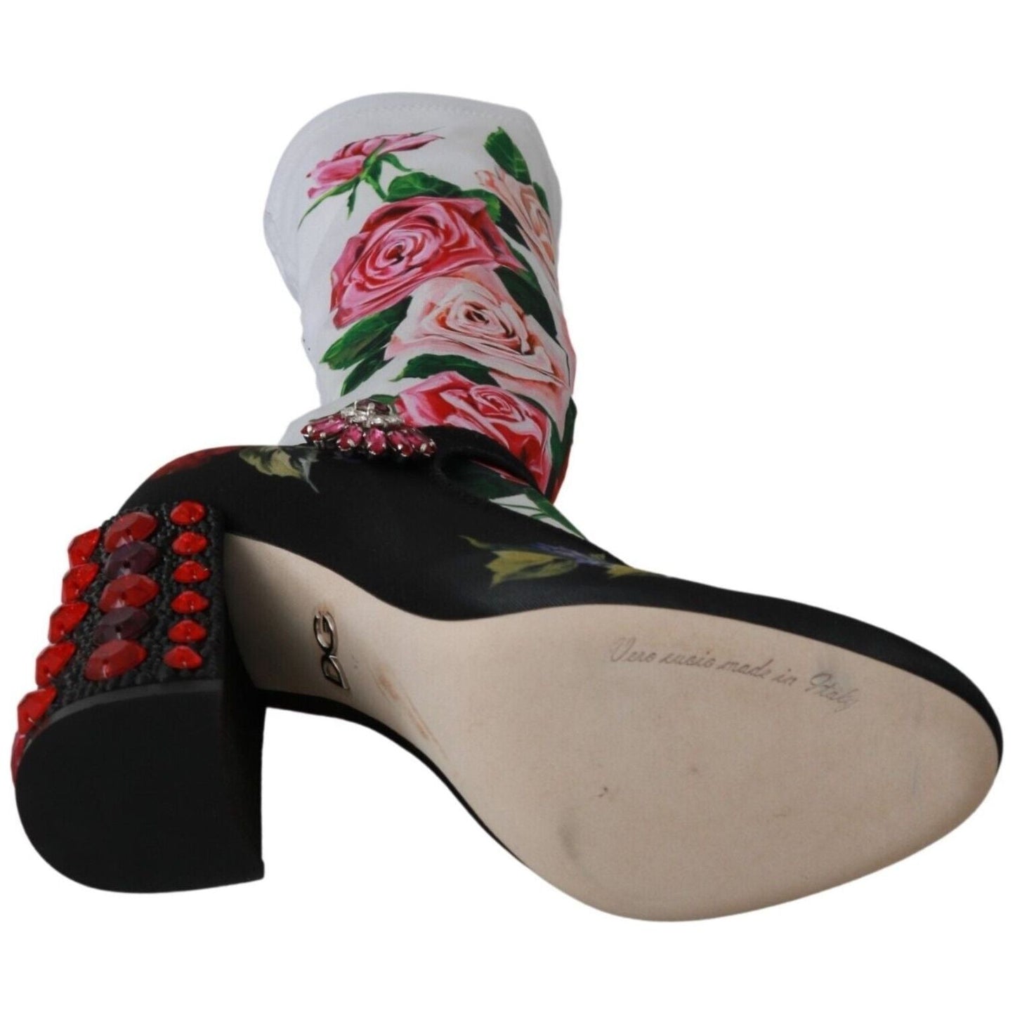 Dolce & Gabbana Floral Embellished Socks Boots Dolce & Gabbana