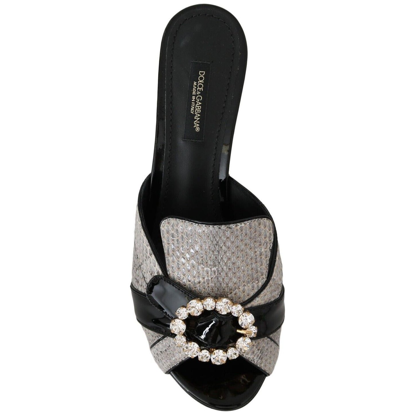 Dolce & Gabbana Crystal-Embellished Exotic Leather Sandals Dolce & Gabbana