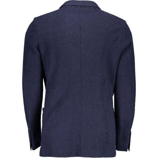 Gant Blue Wool Men Jacket Gant