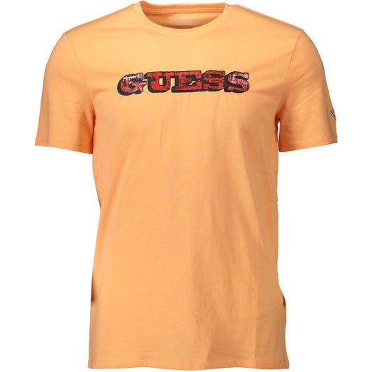 Guess Jeans Orange Cotton Men T-Shirt Guess Jeans