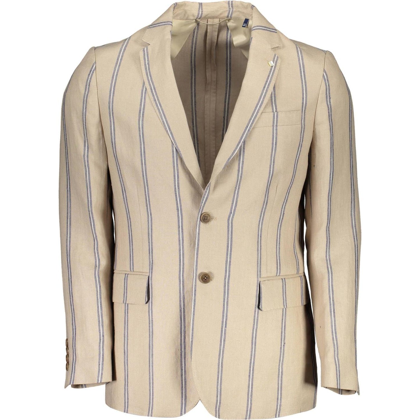 Gant Beige Linen Men Jacket Gant