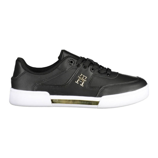 Tommy Hilfiger Black Leather Women Sneaker Tommy Hilfiger