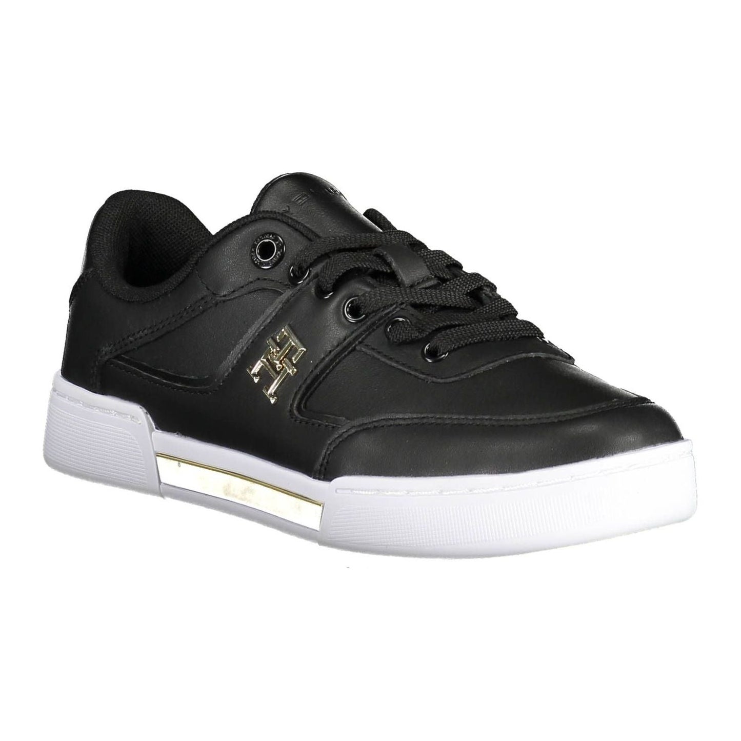 Tommy Hilfiger Black Leather Women Sneaker Tommy Hilfiger