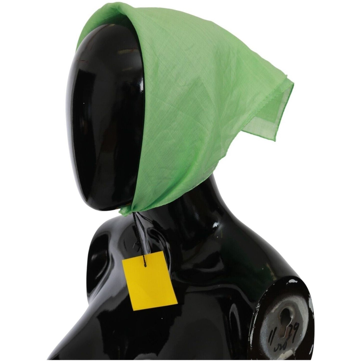 Versace Apple Green Linen Square Foulard Head Wrap Scarf Versace