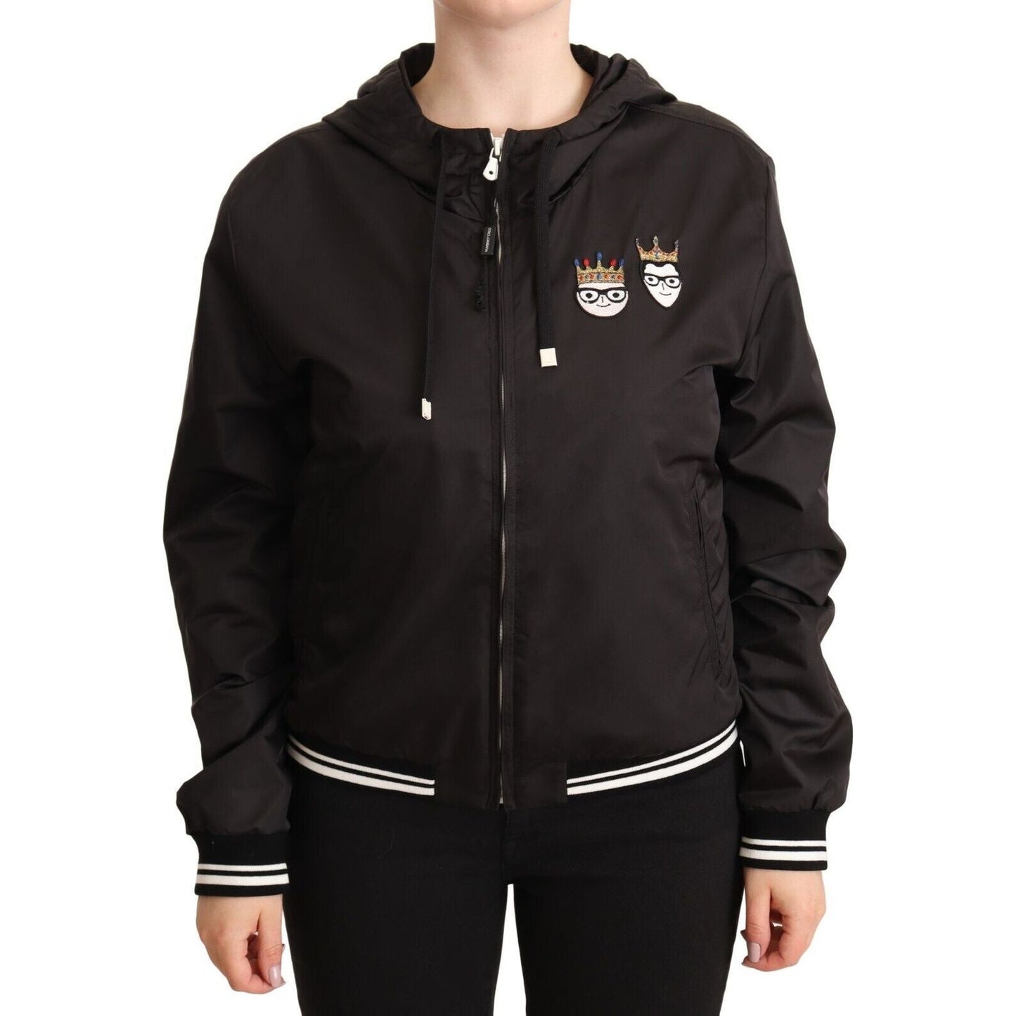 Dolce & Gabbana Elegant Black Bomber Jacket with Hood Dolce & Gabbana