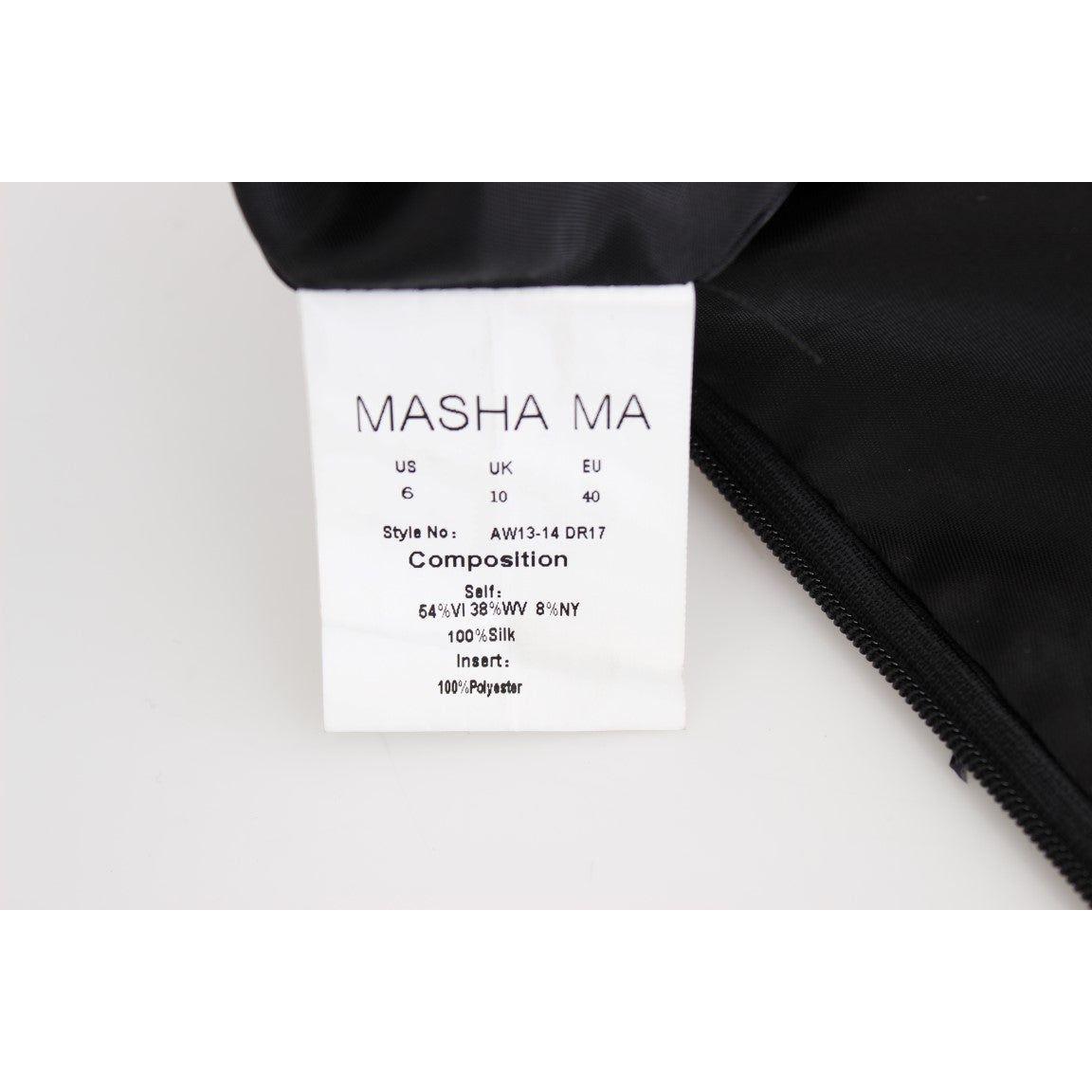 Masha Ma Black Strapless Embellished Pencil Dress