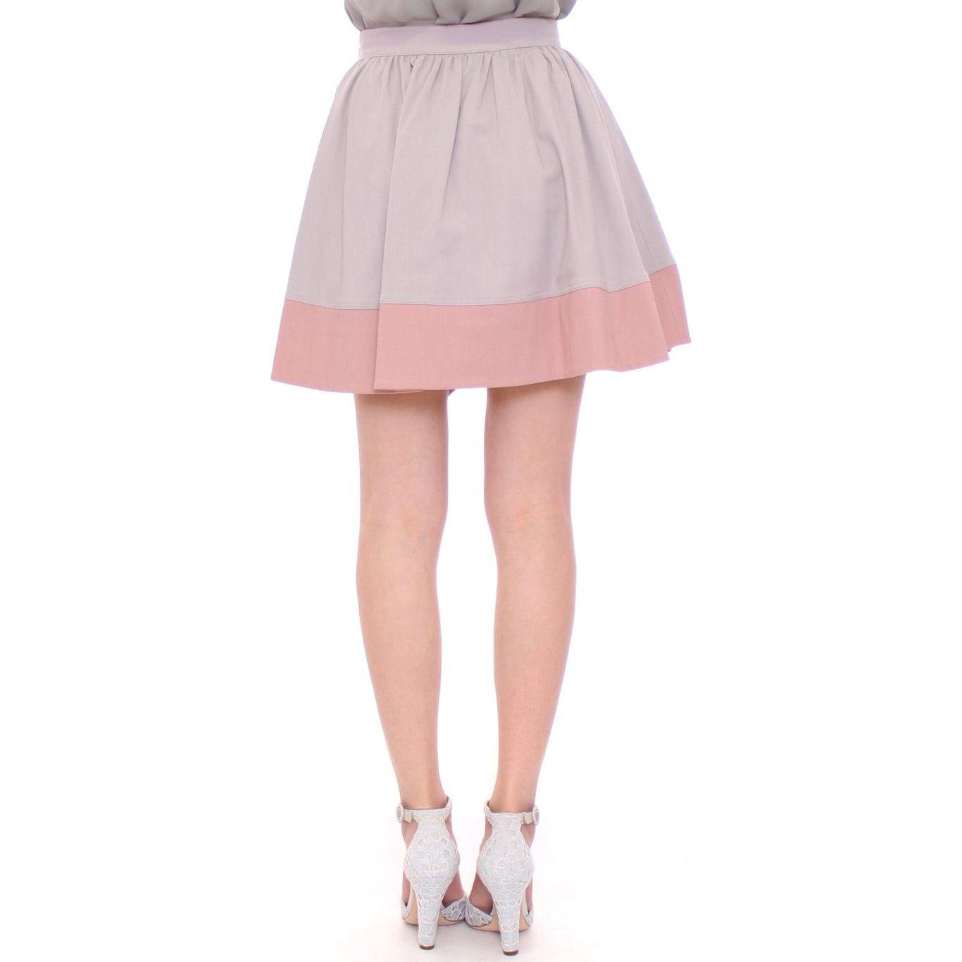 Comeforbreakfast Sleek Pleated Mini Skirt in Pink and Gray Comeforbreakfast