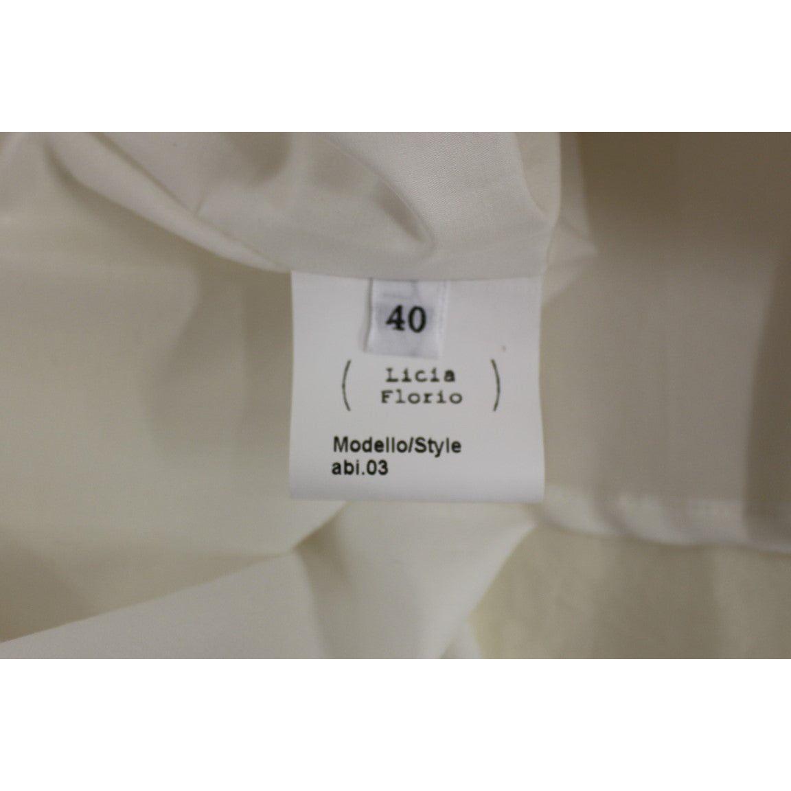 Licia Florio White Halterneck Knee Length Tea Dress