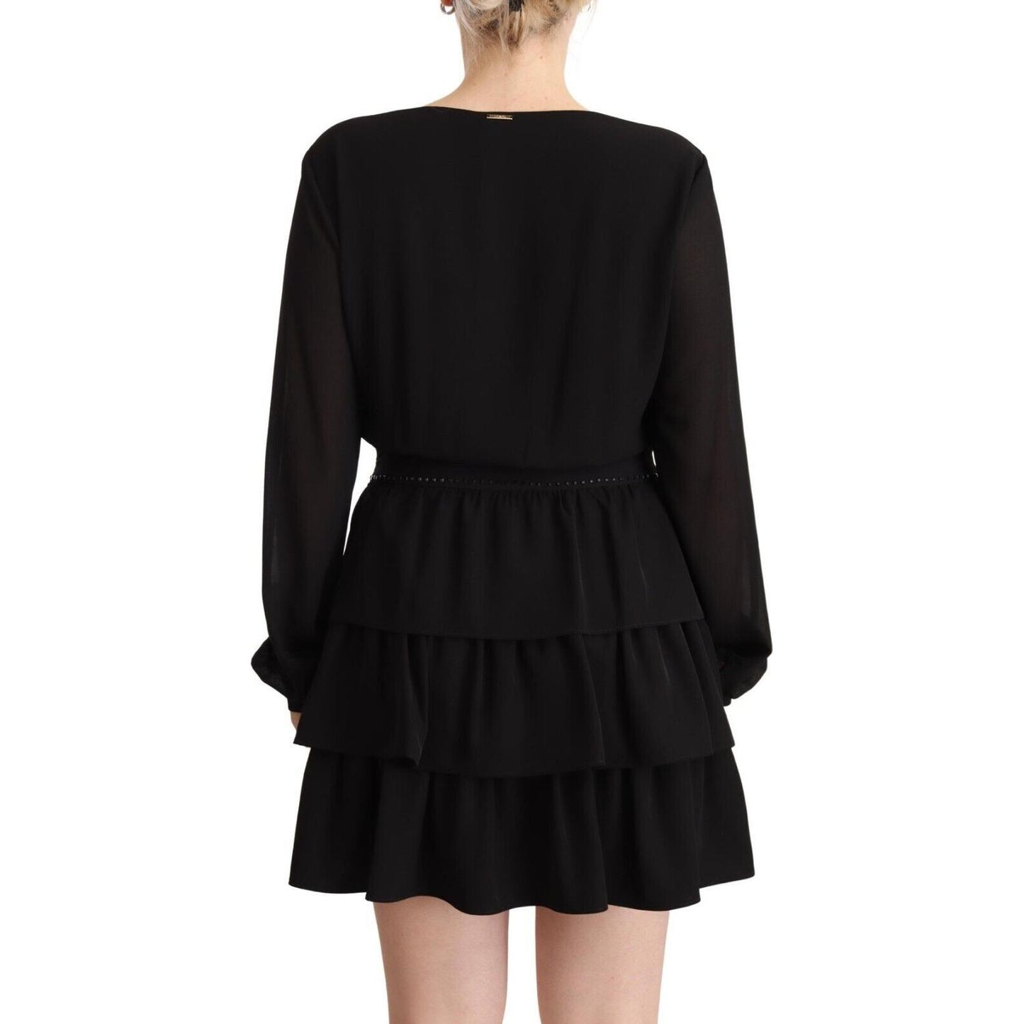 Liu Jo Elegant Black A-Line Mini Dress with Long Sleeves Liu Jo