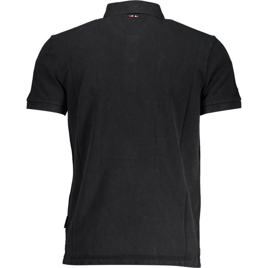 Napapijri Classic Black Embroidered Polo Shirt Napapijri