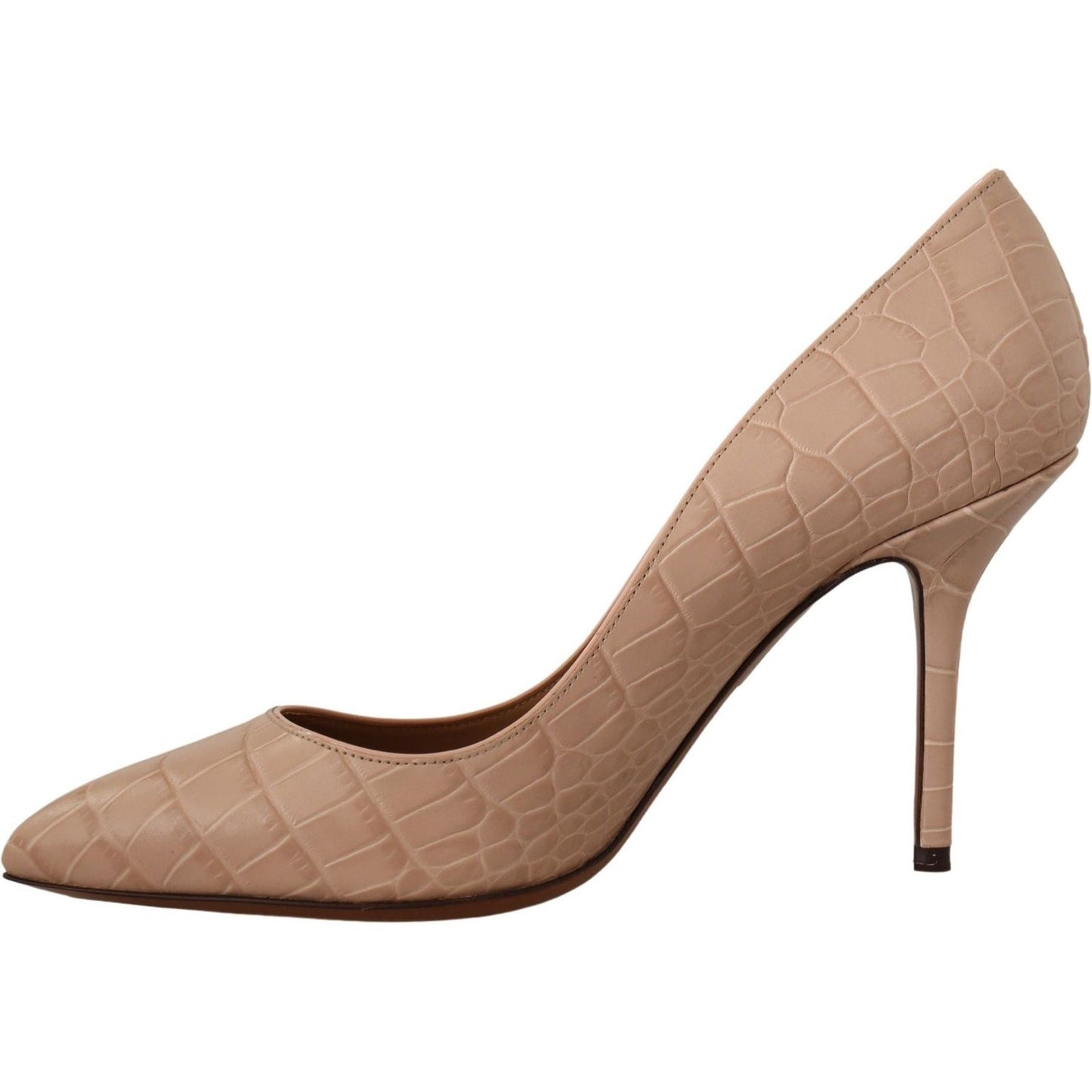 Dolce & Gabbana Elegant Nude Leather Kitten Heels Pumps Dolce & Gabbana