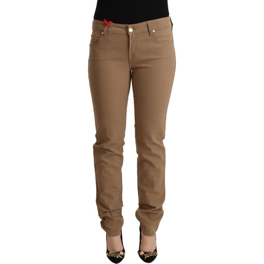 Jacob Cohen Elegant Brown Mid Waist Skinny Pants Jacob Cohen