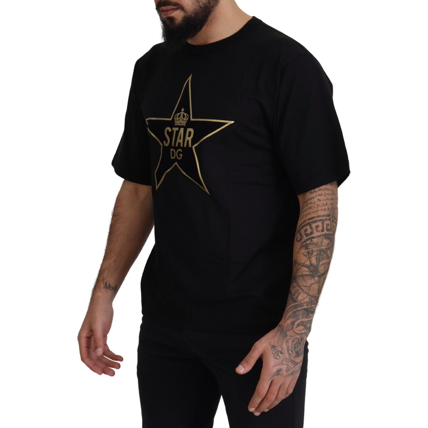 Dolce & Gabbana Gold Star DG Emblem Crewneck Tee Dolce & Gabbana