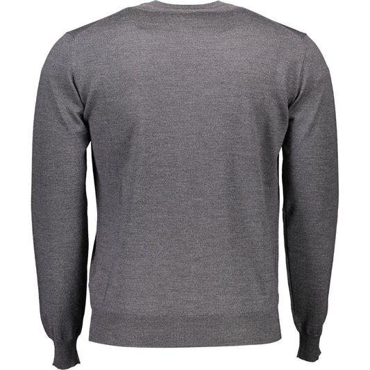 Harmont & Blaine Elegant Gray Wool Sweater with Classic Logo Harmont & Blaine