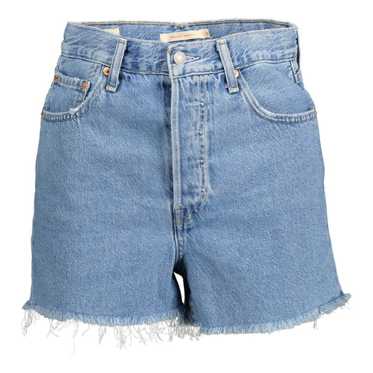 Levi's Chic Fringed Hem Denim Shorts in Light Blue Levi's