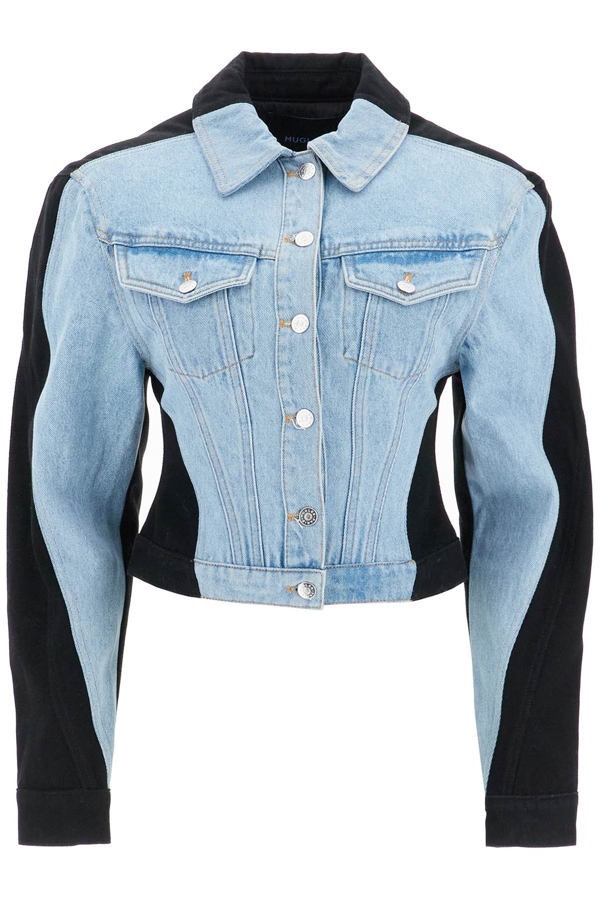 Mugler bicolor denim jacket Jackets Mugler