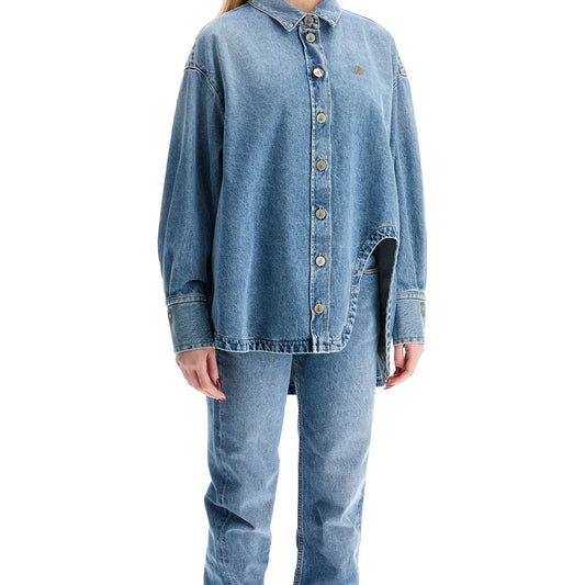 The Attico asymmetric denim overshirt Jackets The Attico