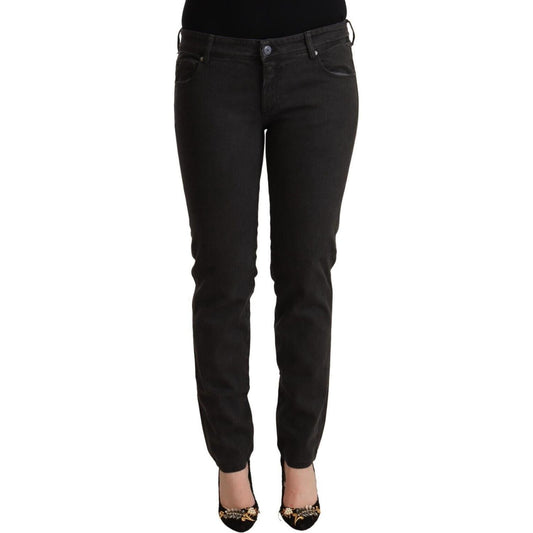 Ermanno Scervino Black Low Waist Skinny Denim Cotton Jeans Ermanno Scervino