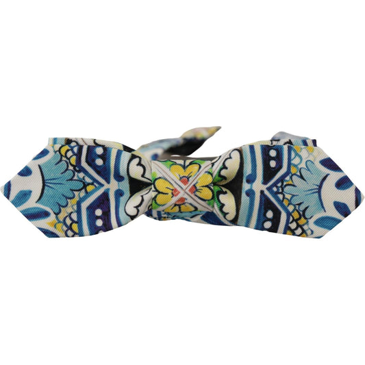 Dolce & Gabbana Majolica Print Silk Bow Tie Dolce & Gabbana