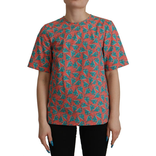 Dolce & Gabbana Pink Sail Boat Print Cotton T-shirt