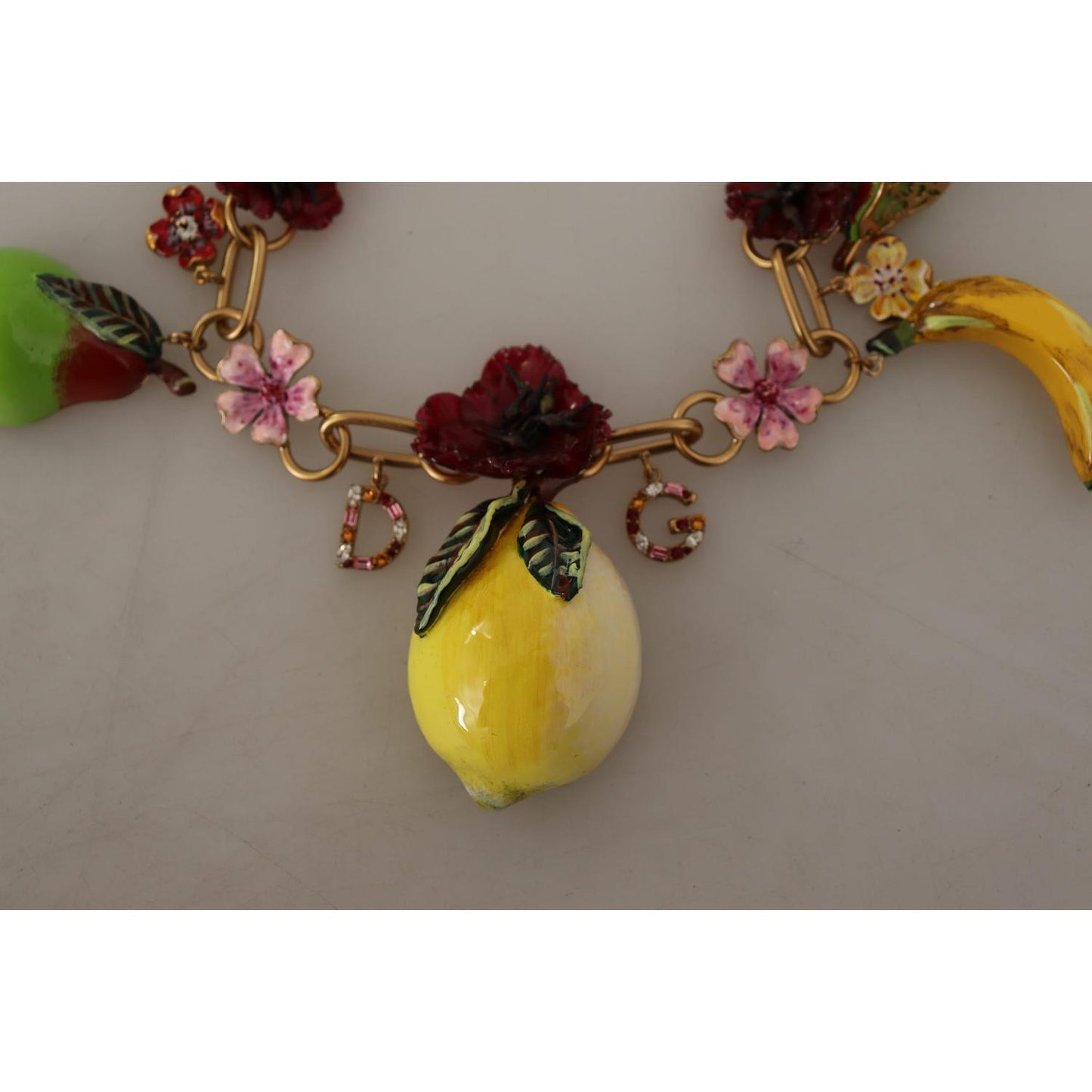 Dolce & Gabbana Chic Gold Statement Sicily Fruit Necklace Necklace Dolce & Gabbana