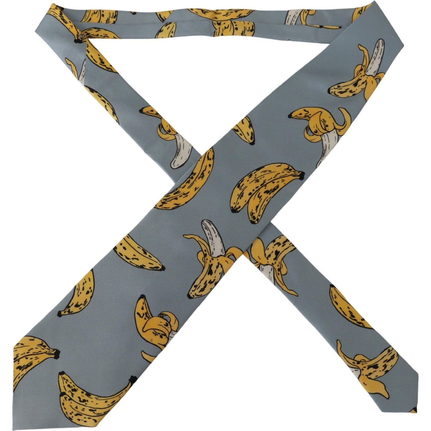 Dolce & Gabbana Elegant Blue Banana Print Silk Tie Dolce & Gabbana