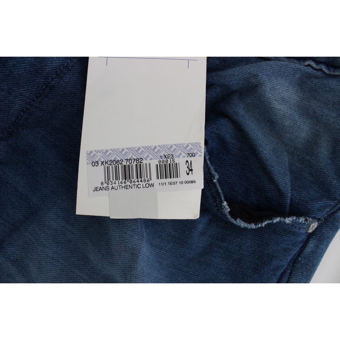 修身版型蓝色洗水意大利牛仔裤