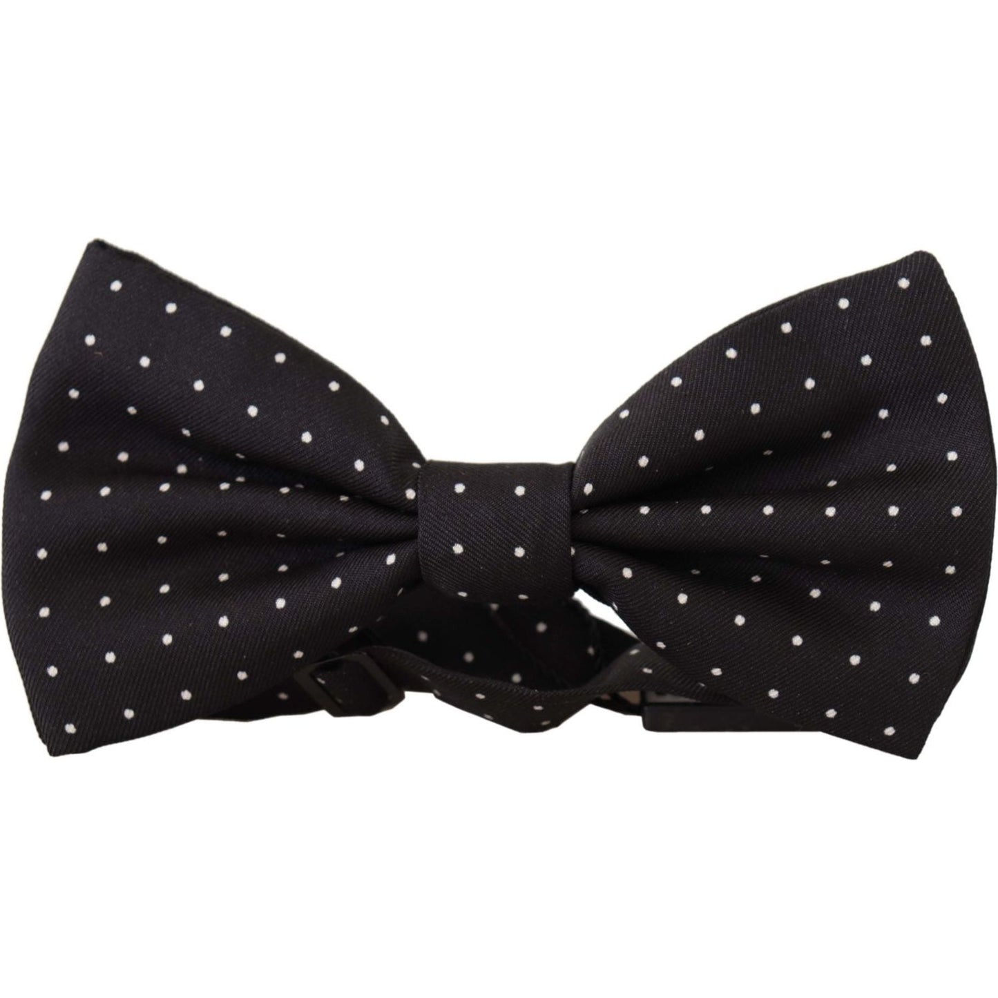 Dolce & Gabbana Black White Polka Dot 100% Silk Neck Papillon Tie