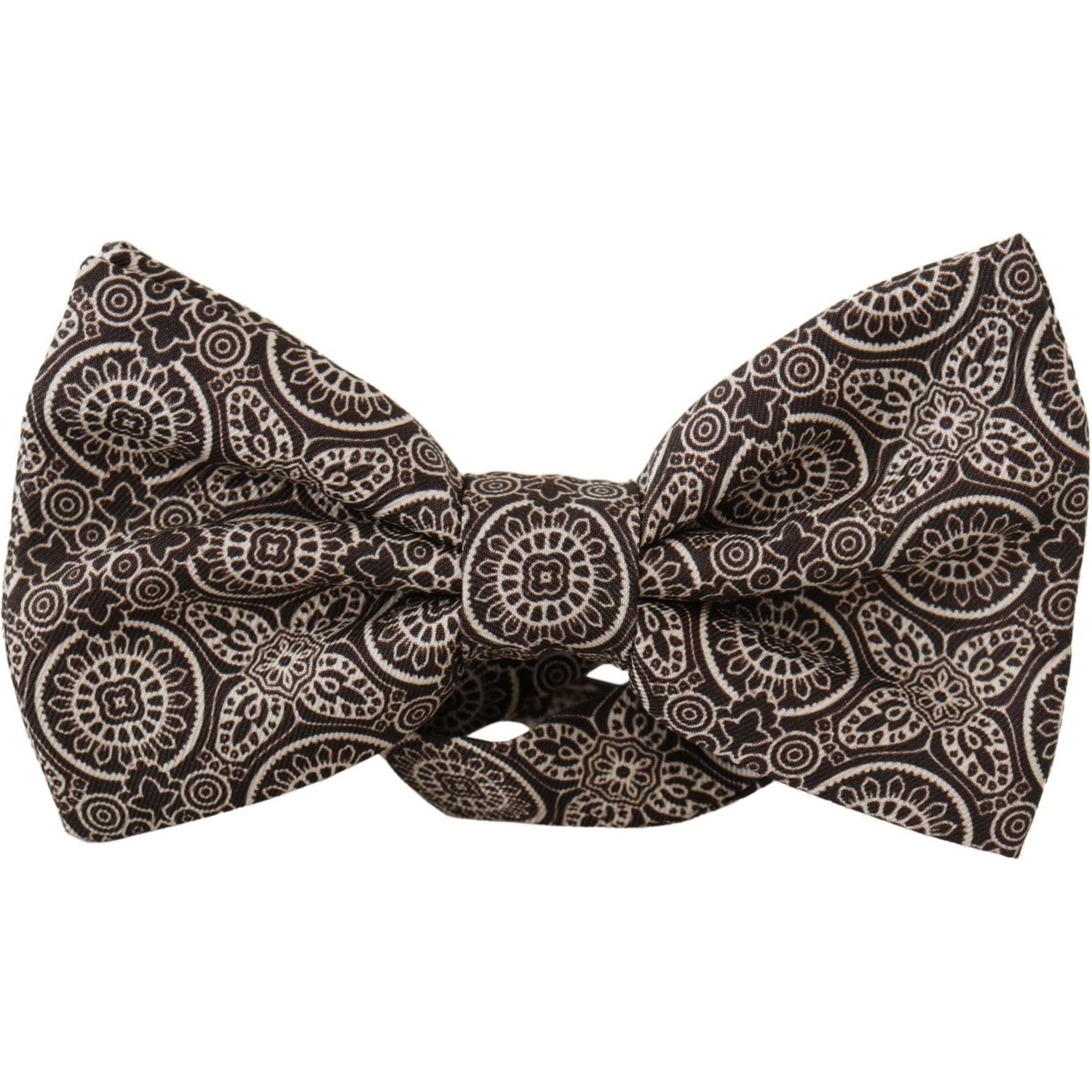 Dolce & Gabbana Black white 100% Silk Adjustable Neck Papillon Tie