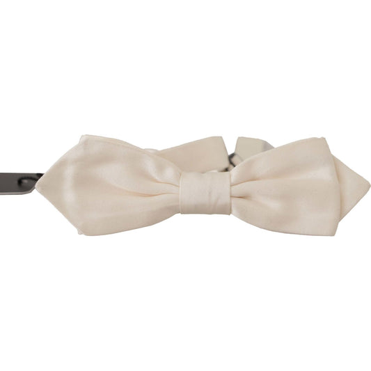 Dolce & Gabbana Elegant White Silk Bow Tie Dolce & Gabbana