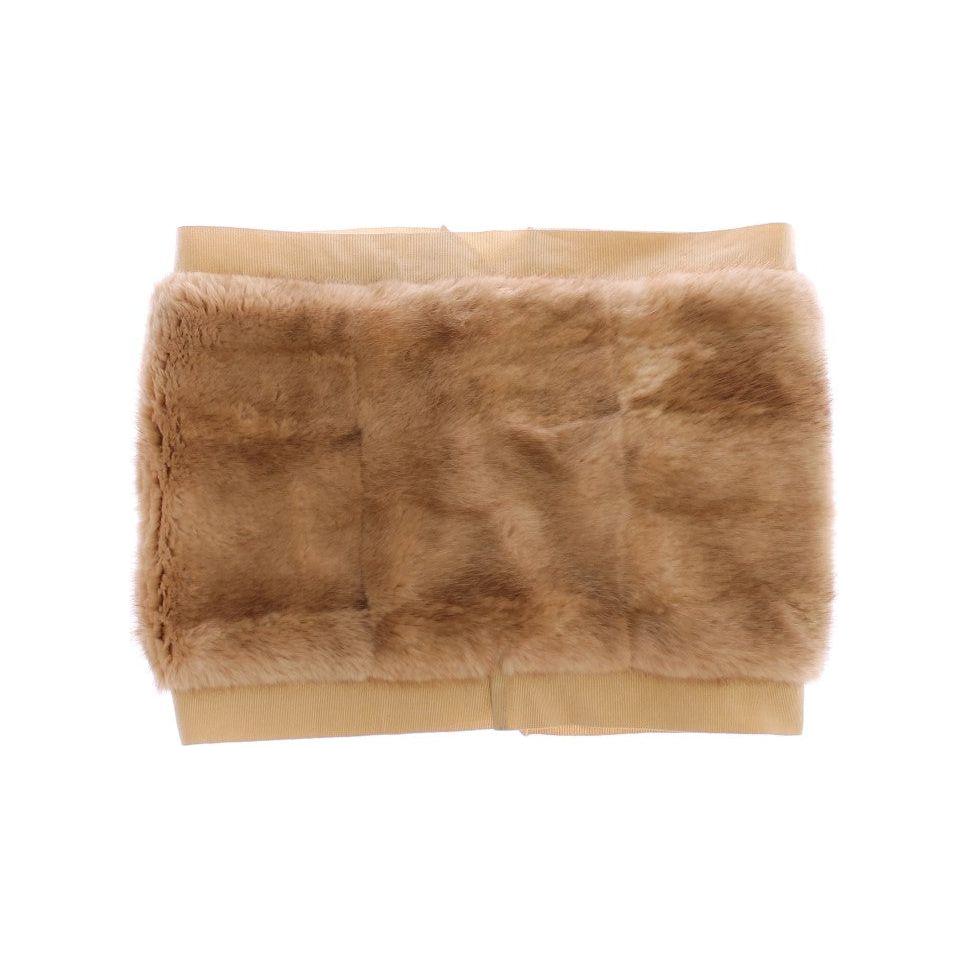 Dolce & Gabbana Exclusive Beige MINK Fur Scarf Wrap Fur Scarves Dolce & Gabbana