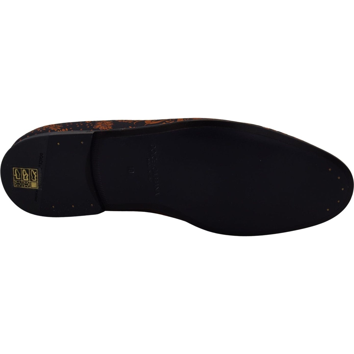 Dolce & Gabbana Blue Rust Floral Slippers Loafers Shoes