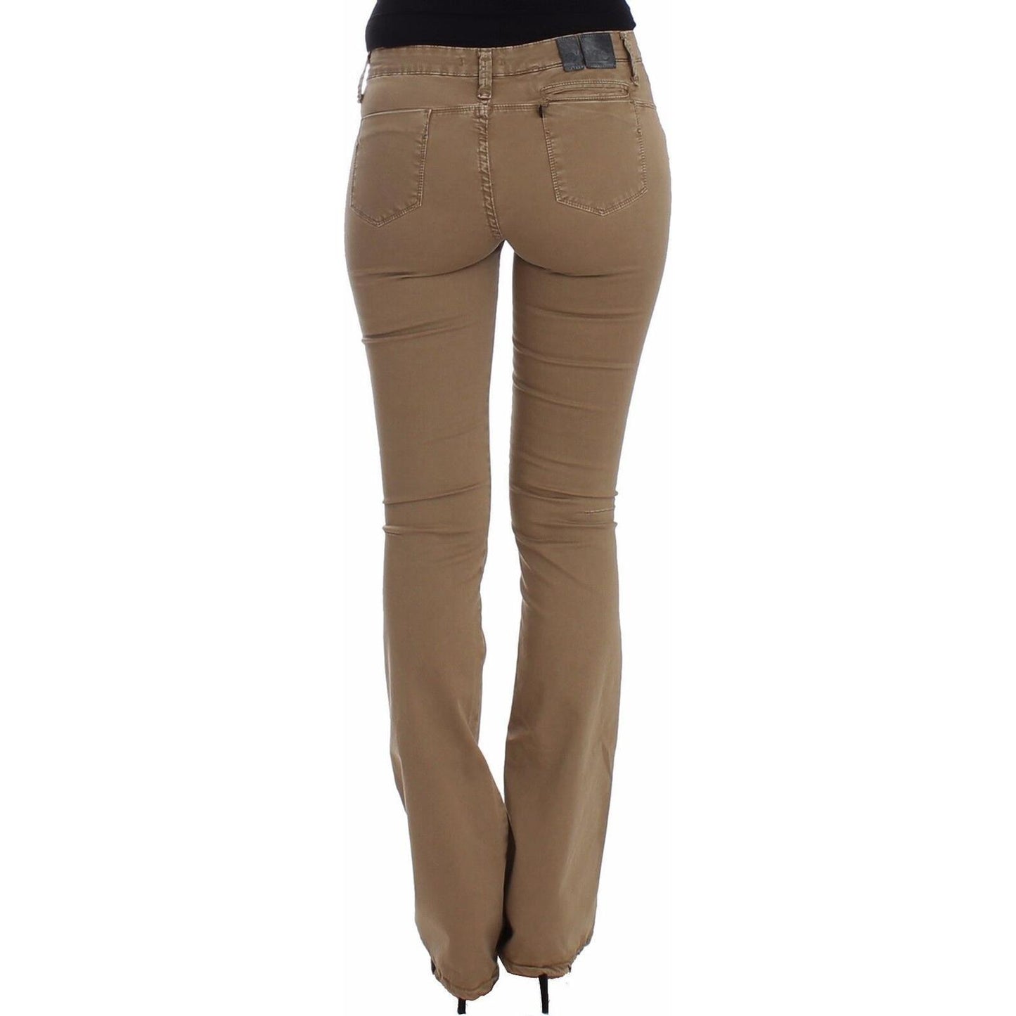 Costume National Beige Straight Leg Denim Pants Stretch Jeans