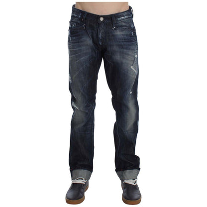 Acht Blue Cotton Regular Straight Fit Jeans