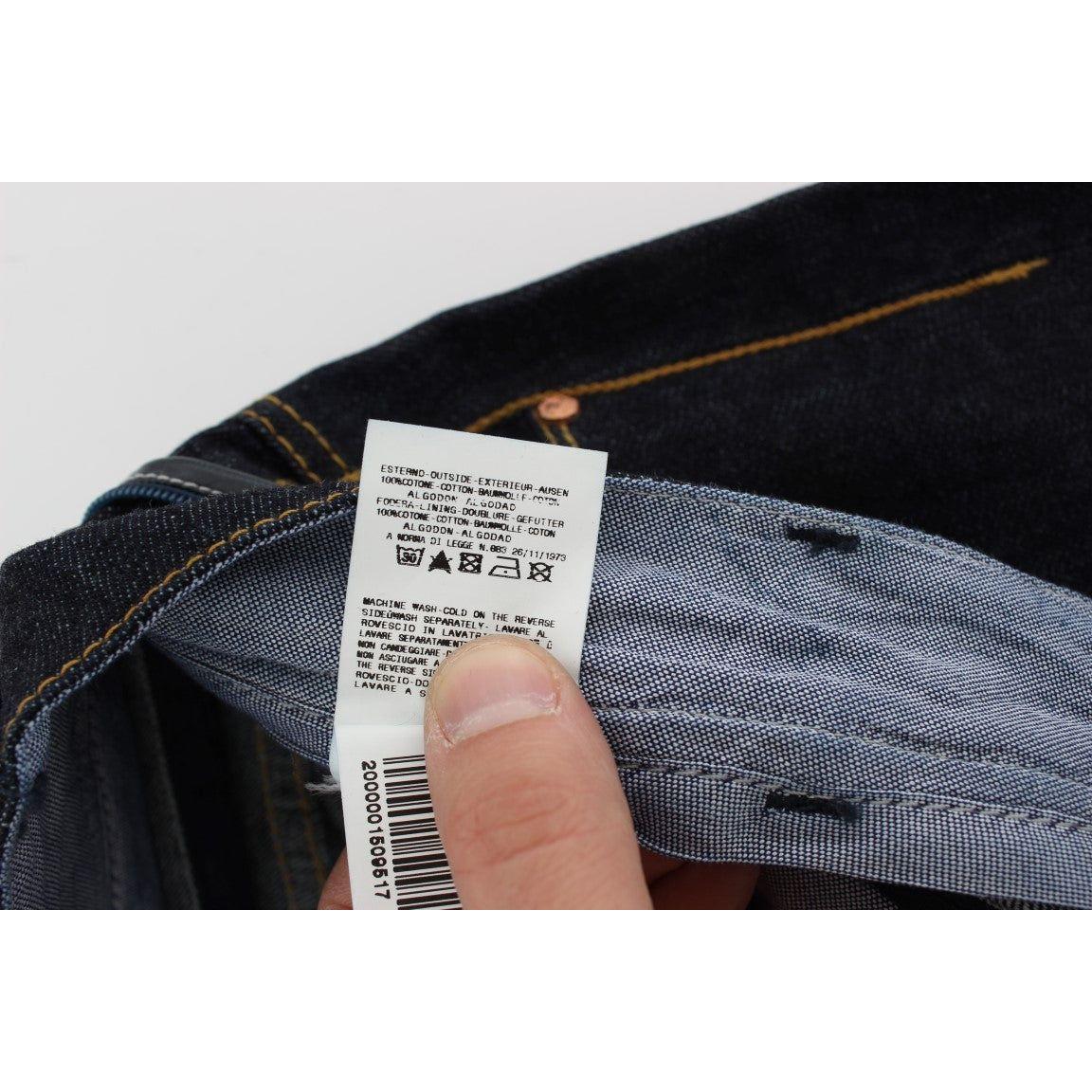 优雅直筒男式奢华牛仔裤