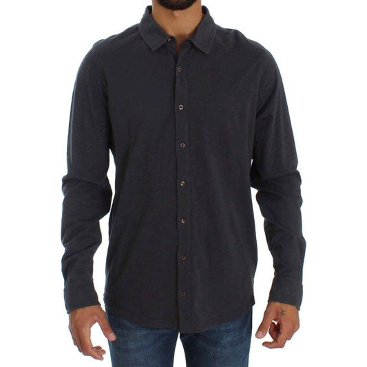 Alpha Massimo Rebecchi Sleek Gray Casual Cotton Shirt Alpha Massimo Rebecchi