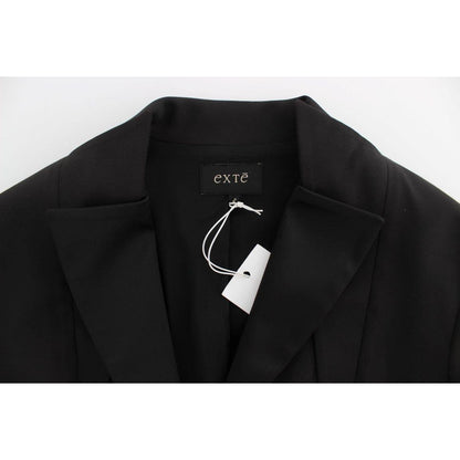 Exte Black Stretch Single Breasted Blazer Jacket Exte