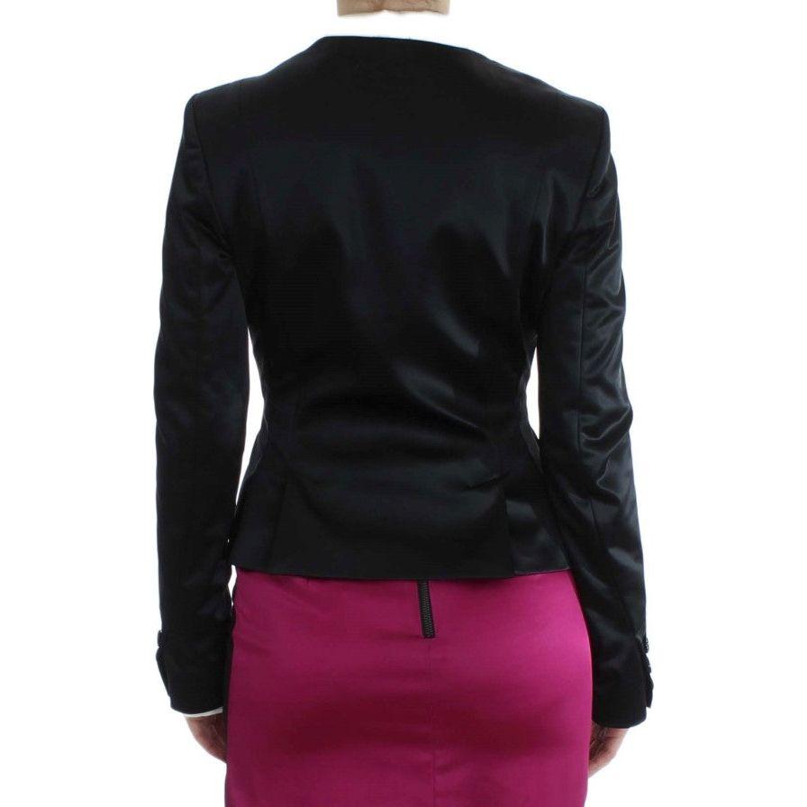 Exte Chic Black and Pink Single-Breasted Blazer Blazer Jacket Exte