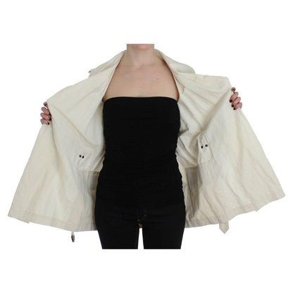 PLEIN SUD White Trench Coat Jacket