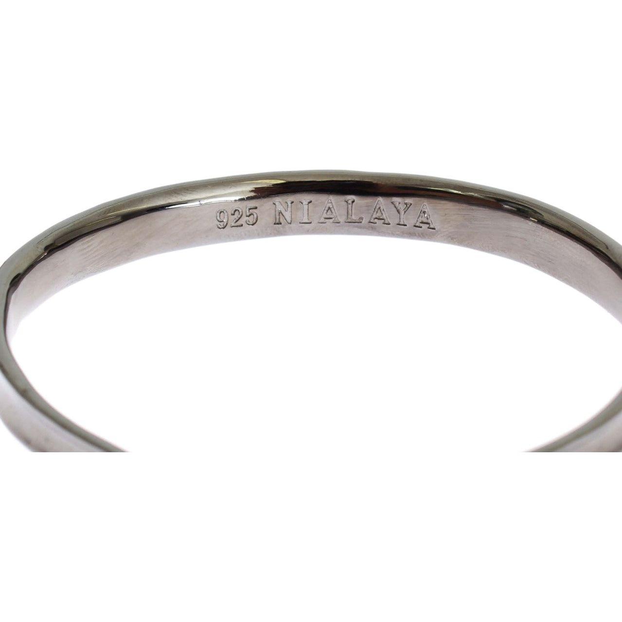 Nialaya Elegant Rhodium Silver Bangle Bracelet Nialaya