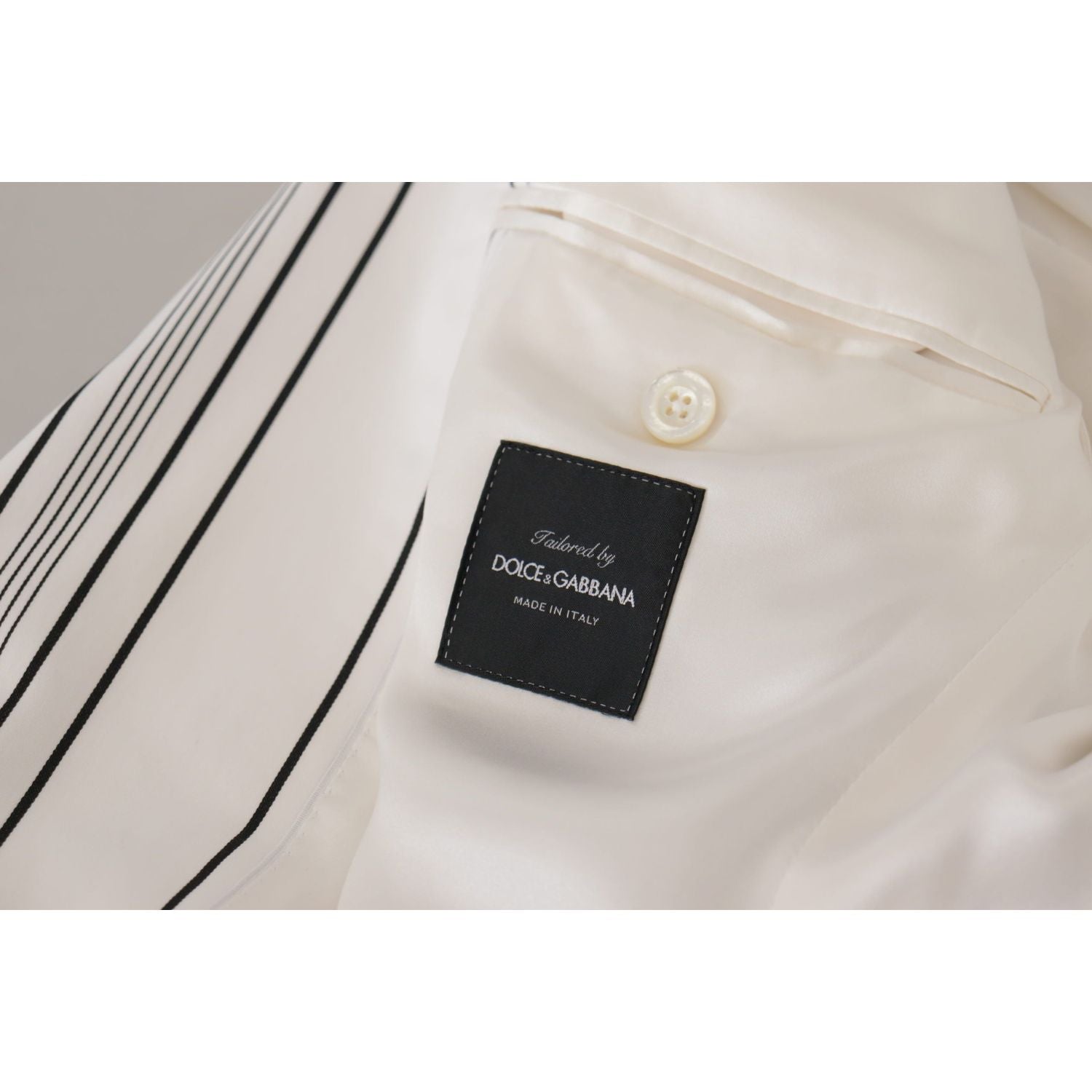 优雅条纹棉混纺西装外套