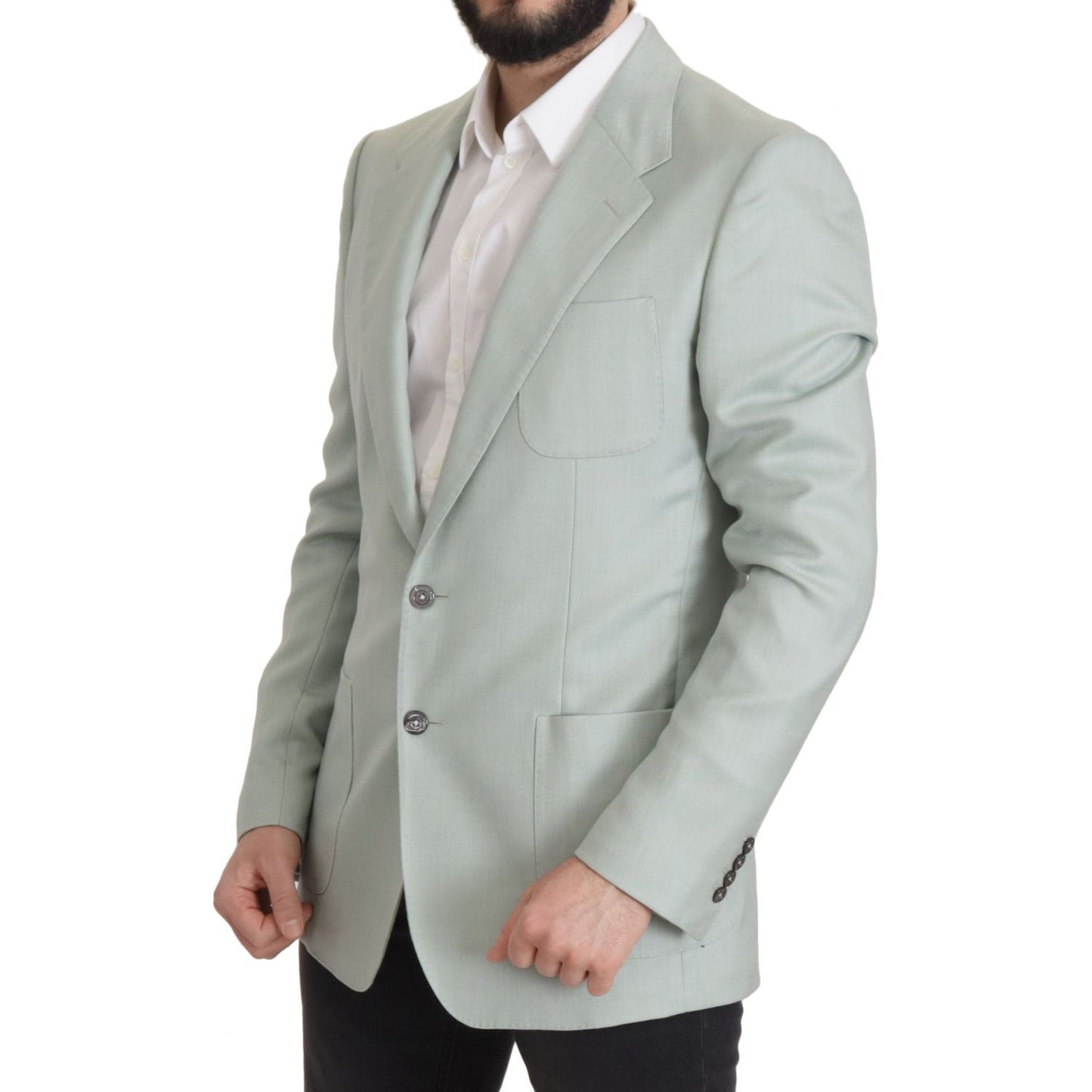 Dolce & Gabbana Elegant Mint Green Silk-Cashmere Blazer Dolce & Gabbana