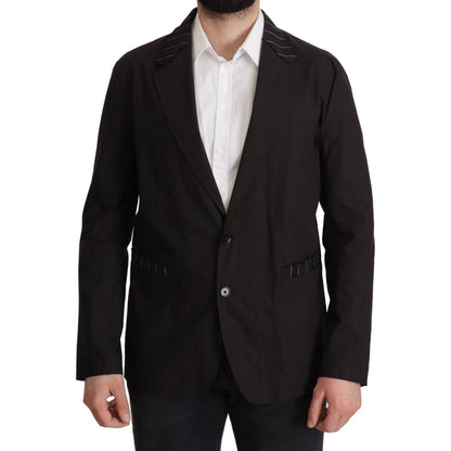 Dolce & Gabbana Black Cotton Single Breasted Blazer Jacket