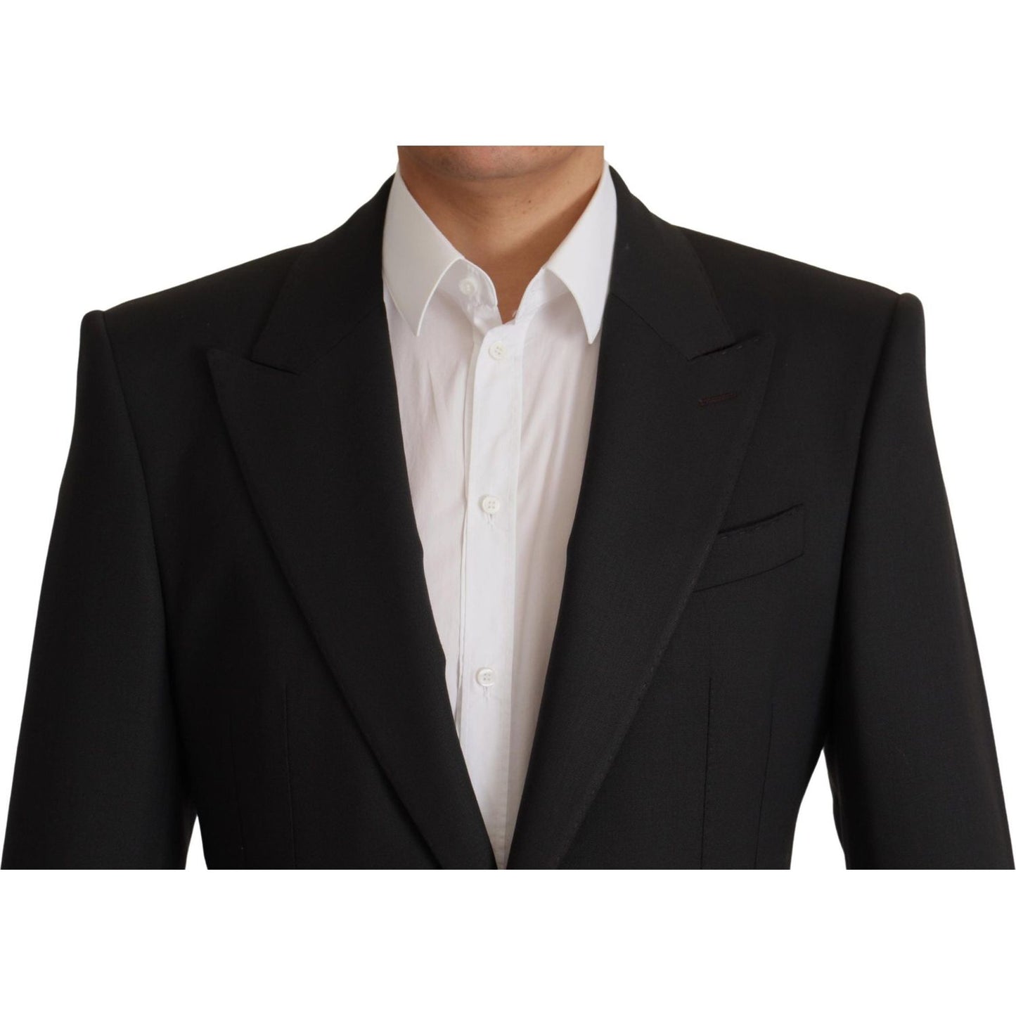 Dolce & Gabbana Elegant Slim Black Wool Blazer Jacket Dolce & Gabbana