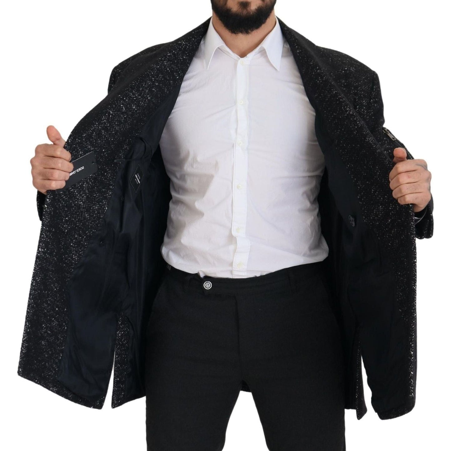 Dolce & Gabbana Sleek Patterned Wool Double Breasted Jacket Dolce & Gabbana