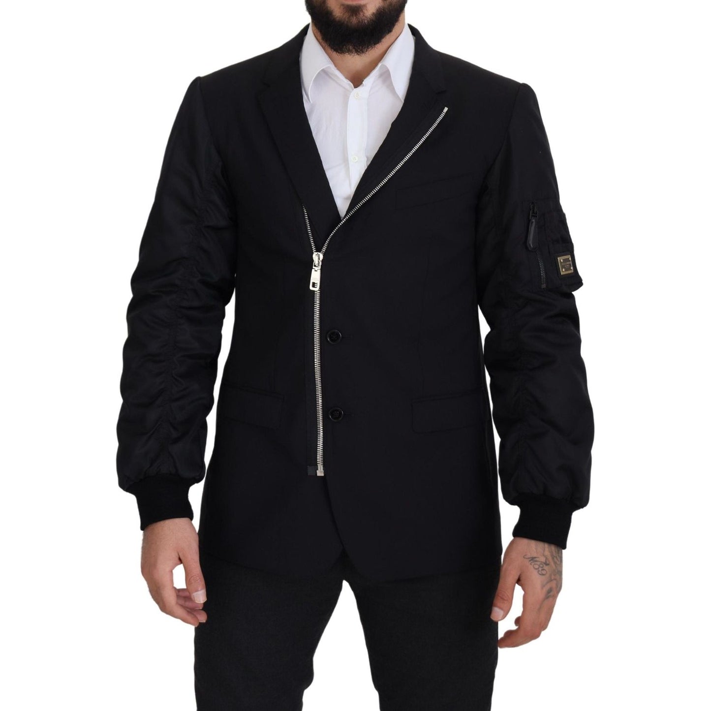 Dolce & Gabbana Elegant Black Virgin Wool Jacket Dolce & Gabbana