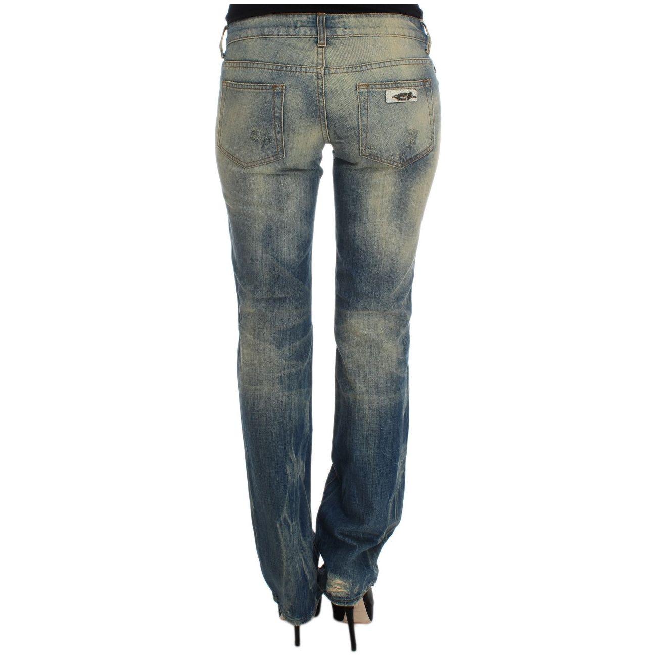 Cavalli Elegant Slim Bootcut Blue Jeans Cavalli