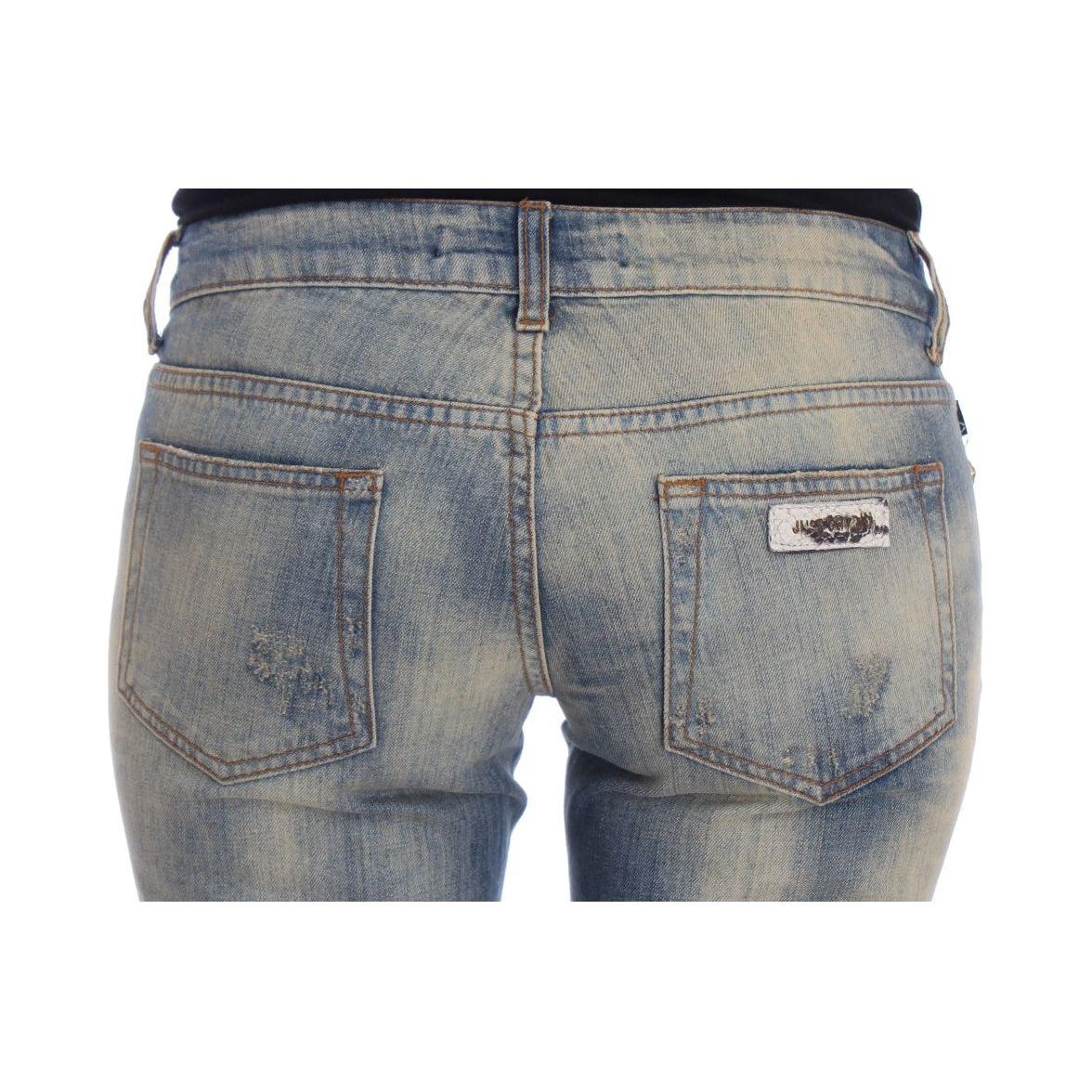 Cavalli Elegant Slim Bootcut Blue Jeans Cavalli